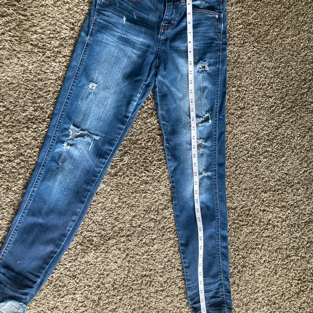 Zara Blue Skinny Jeans with Distressed Details